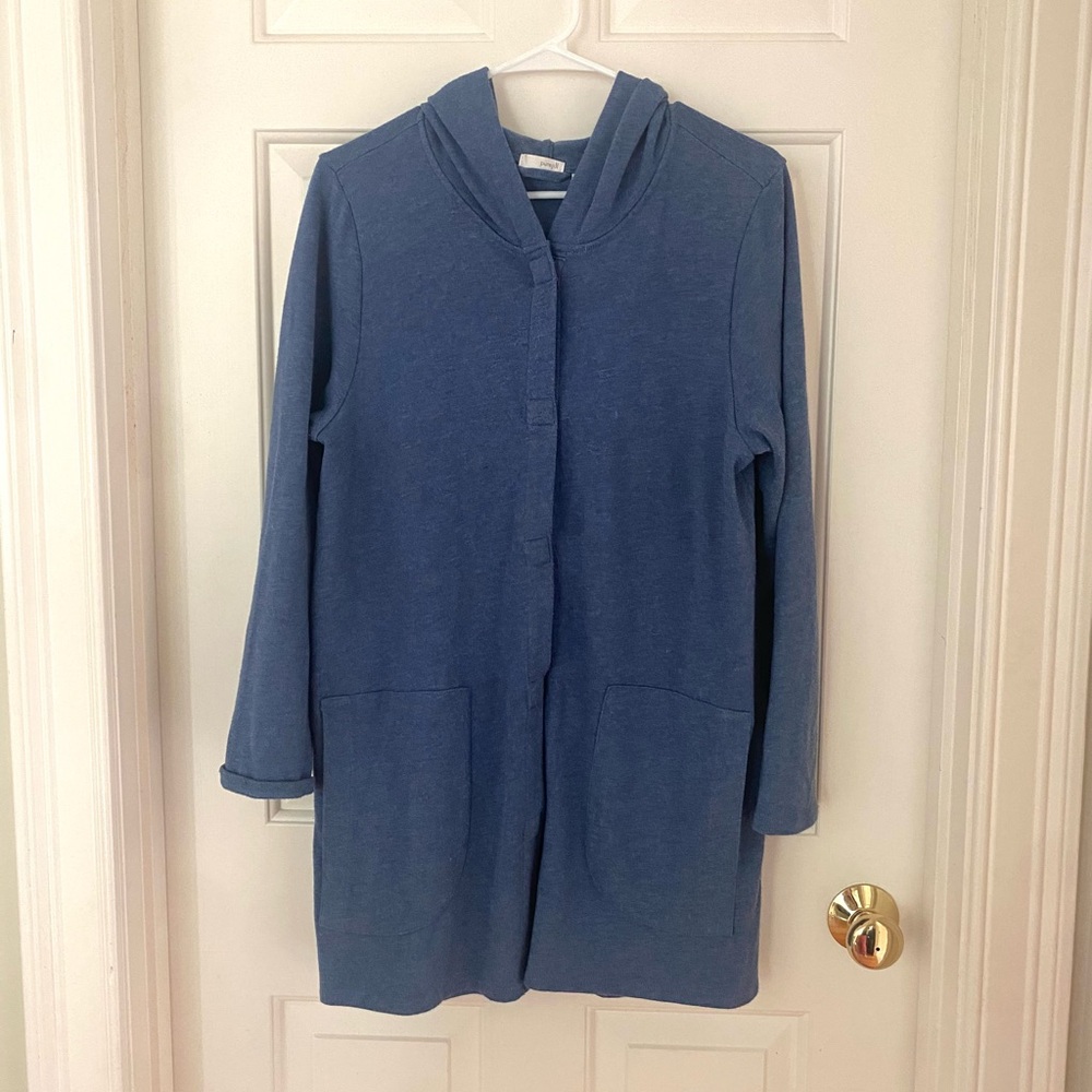 J.Jill Blue Button-Up Shacket Top